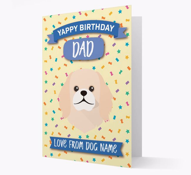 Personalised Card 'Yappy Birthday Dad' with {breedCommonName} Icon